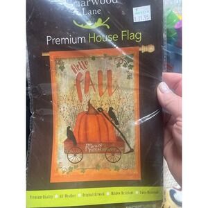 Briarwood Lane Premium House Flag hello fall